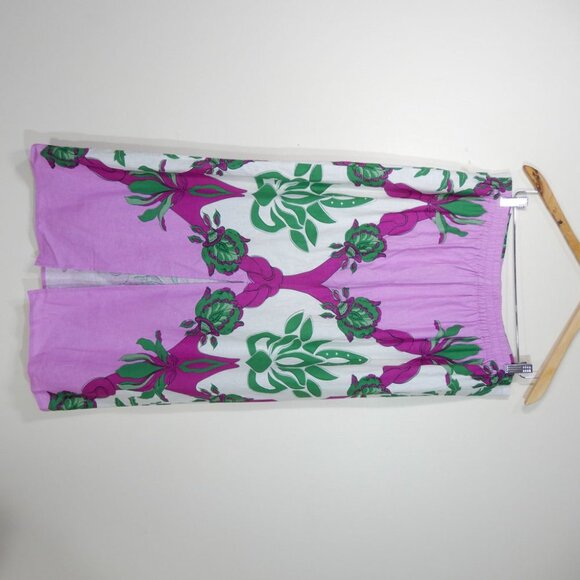 Caroline Constas Twist Front Crop Top & Midi Skirt SET L Linen Blend Floral NEW - Picture 9 of 14